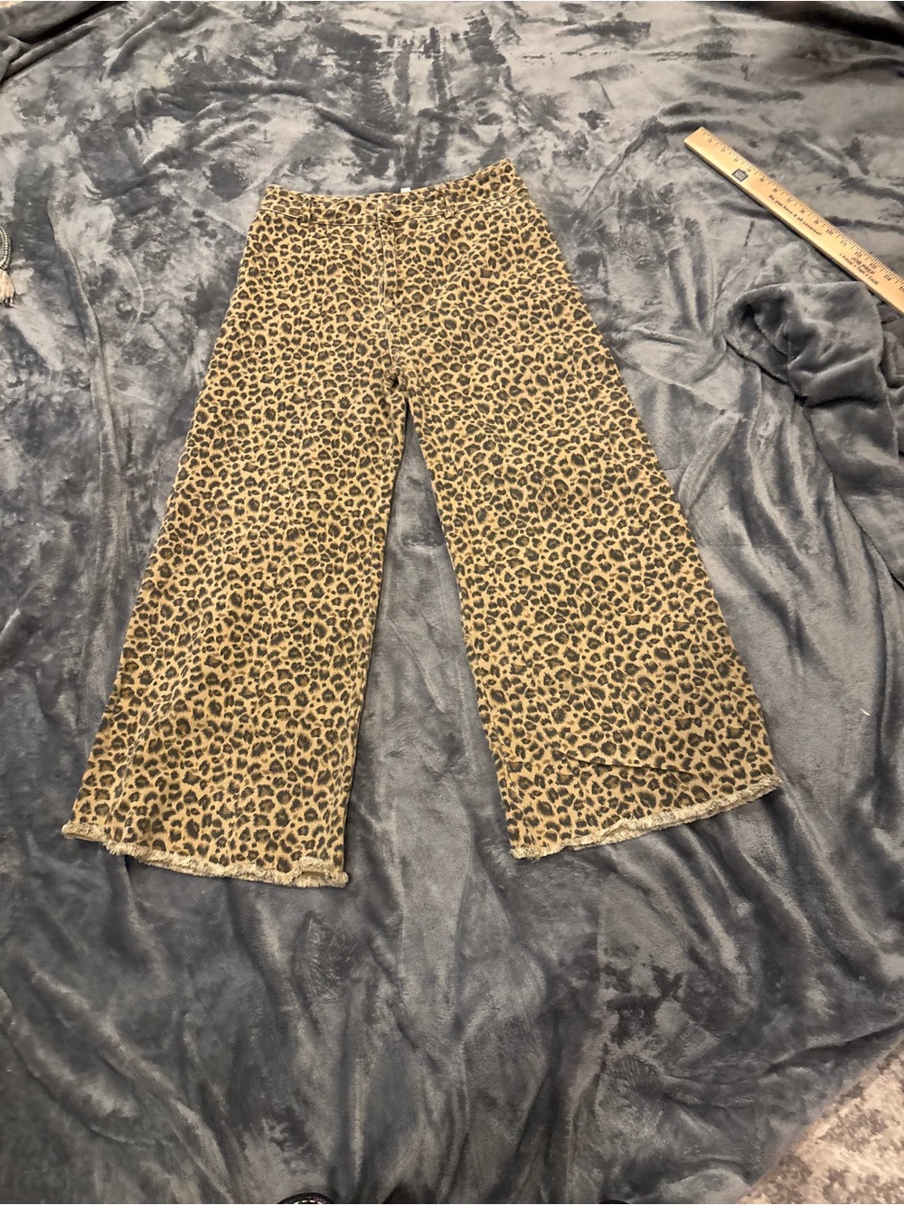 So Me Kids Leopard Print Wide-Leg Leggings - Tan & Black